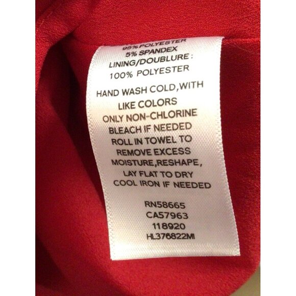 Chelsea 28 Dress Womens XL Red Crepe Crew Neck Work Career Holiday - Picture 6 of 9